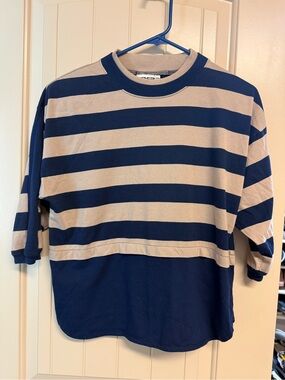 Vintage Deb Striped 3/4 Sleeve Tee in Navy and Beige